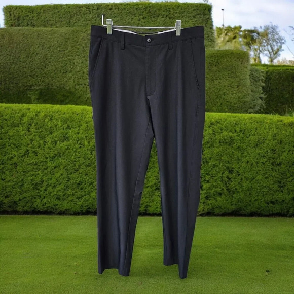 FootJoy Golf Pants Mens 34x32 Black Chino Performance Flat Front Stretch - Picture 1 of 9